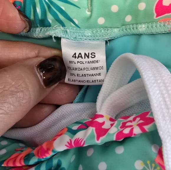 🆕️TFJH E Girls Long Sleeve Swimsuits Skirt 2-Pieces Rash Guard Set Size 4T - Picture 3 of 4